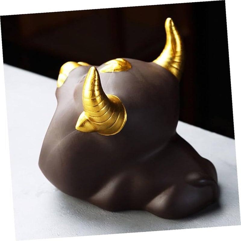 Ceramic Ashtray Cattle Pattern Desktop Windproof Large Smokeless for Car Indoor Use - Image 3